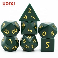 Pour Udixi Logo personnalisé donjons et dragons ensemble de dés polyédriques thème de pierres précieuses turquoise