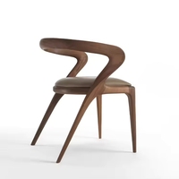 Chaise de salle à manger moderne de luxe en cuir et bois massif VL Duty pour la maison