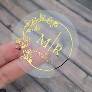 Autocollants et étiquettes personnalisés imperméables, autocollants transparents avec logo estampé à chaud - Product Image 4