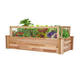 Jardinière surélevée en <span class=keywords><strong>bois</strong></span> de pin pour l'extérieur, idéale pour cultiver des herbes fraîches, des légumes, des <span class=keywords><strong>fleurs</strong></span>, des plantes succulentes - Product Image 2
