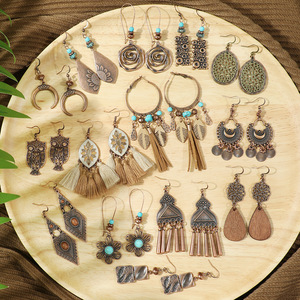 Bohemian Drop <b>Earrings</b> Alloy Antique Bronze Plated <b>Tassel</b> Women's Fashion Jewelry 2024 - Product Image 1