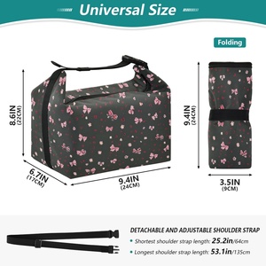 Bow Printing Insulated Cooler Bags Large Portable Thermal Picnic Lunch Tote Insulated Cooler Bags for Office School - Product Image 3