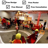 Parque Infantil Interior Grande con Temática de Ingeniería de Construcción, Piscina de Pelotas, Torre de Escalada, Grúa, Estructura de Celosía, Entretenimiento Familiar Comercial, CE
