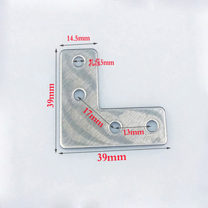 Soporte de esquina en forma de L de acero inoxidable de 39 mm x 39 mm con orificios de 5 mm para refuerzo de muebles - Product Image 1