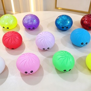 Wholesale MuYAN PU Glitter Bun Squishy Toys-Shiny Sparkle Fidget Stress Balls Cute Dumpling Shape Kids Party Favors Bulk - Product Image 2