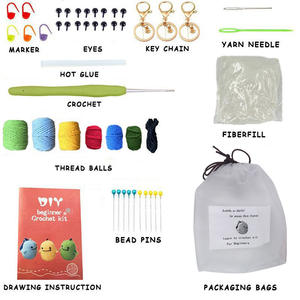 Kit de fabrication de porte-clés en forme de petit dinosaure en <span class=keywords><strong>crochet</strong></span> fait main, matériel en laine, manuel en anglais, tutoriel vidéo, à partir de 6 ans - Product Image 3