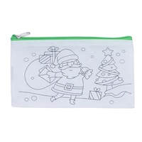 Tas Pouch Polos Bahan Non Woven Grosir, Tas Mewarnai Anak Custom, Tas Penyimpanan Murah dengan Resleting, Tas Pensil DIY untuk Anak