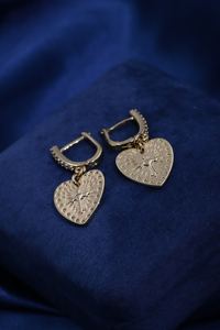 ต่างหูจี้รูปหัวใจแบบคลาสสิกสไตล์วินเทจสุดเก๋จาก Tianyu Gems  ทำจากทองเหลืองชุบทอง  สำหรับผู้หญิง - Product Image 4