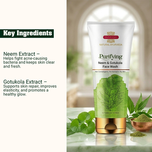Nettoyant visage naturel au neem et au gotu kola pour peaux grasses et sujettes à l'acné - Product Image 4