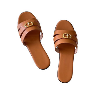 Sandalias de tacón bajo de piel de vaca para mujer, estilo diseñador, de lujo, venta al por mayor directa de fábrica (1.5cm) - Product Image 2