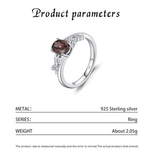 S925 <b>Silver</b> Women's <b>Garnet</b> Oval Cut <b>Ring</b> Prong Setting Romantic Gemstone Engagement channel setting <b>Ring</b> - Product Image 2