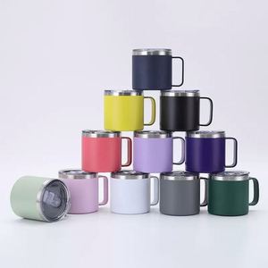 Generic Custom Logo 14oz Insulated Handle Mug Stainless Steel Ice <b>Coffee</b> Cup for Office Daily Drink - Product Image 3