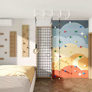 Moetry Marco de escalada interior de madera equipo de ejercicio infantil gimnasia mono barras escalador de pared gimnasio en casa para niños - Product Image 1
