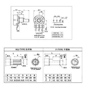 Single duplex <strong>potentiometer</strong> WH148 adjustable resistor B1K 2K5K10K20K 50K 100K 500K handle length 15 20MM - Product Image 5