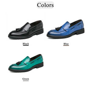 Zapatos de Vestir de Piel Sintética con Diseño de Borlas Antideslizantes para Hombre, Tallas Grandes 38-48, para Primavera/Invierno, Fiestas, Bodas, Color Verde Azul - Product Image 6