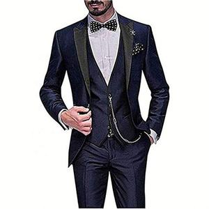 Trajes de Hombre, Traje de Etiqueta de 3 Piezas, Corte Entallado, Un Botón, Color Sólido, para Baile de Graduación, Boda, Fiesta, Blazer, Chaleco y Pantalones - Product Image 4