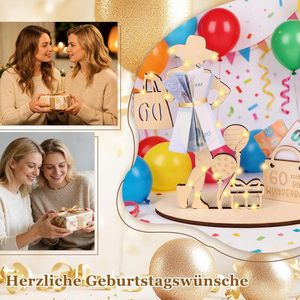 Letrero de Madera con Luz LED, Paquete de <span class=keywords><strong>Regalo</strong></span> de <span class=keywords><strong>Cumpleaños</strong></span>, Decoración de Mesa Personalizada para Aniversario de Bodas, Adorno Artesanal para el Hogar - Product Image 3