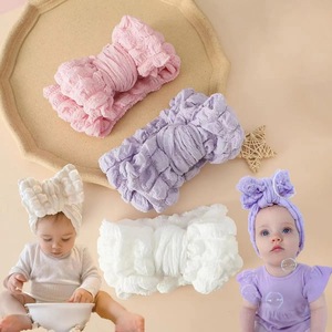 Nueva Diadema de Lazo de Punto Burbuja de Color Sólido, Diadema de Lazo Grande de Felpa Favorita para Recién Nacidos, Recién Reabastecida - Product Image 3