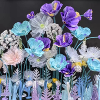Fleurs géantes en papier personnalisées, décorations florales pour mariage, événements, ensemble d'arrangements de coquelicots et pissenlits sur pied
