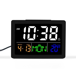 Đồng Hồ Kỹ Thuật Số Để Bàn <span class=keywords><strong>LED</strong></span> Màu Màn Hình Lớn Với 8 Báo Thức Giai Điệu Và Mức Độ Ánh Sáng Và Mức Độ Âm Thanh Có Thể Điều Chỉnh ET743 - Product Image 4