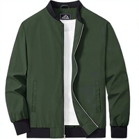 Blouson Bomber Homme Léger Personnalisé Col Montant Zippé Coupe Décontractée Coupe-Vent Vêtement Homme OEM