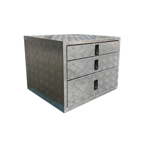Boîte à outils de chargement supérieure pour semi-remorque KMB FZ-TB1-44 en aluminium, polie, étanche, antichoc, anti-poussière, design carré 20x20 pouces, à gaz