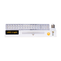 Plafonnier LED moderne à bande de cristaux longue, douille E27, ampoule à trois couleurs dimmable, lampe linéaire pour chambre à coucher