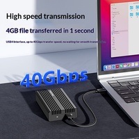 Casing Hard Drive Eksternal 40Gbps dari Aluminium Alloy dengan Ekspansi USB4 Solid State NVMe 8TB, Casing Tebal Pembaca SSD M280U4F