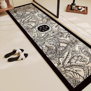 Alfombra de Baño con Diseño de Follaje, Rectangular, Antideslizante, para Uso Doméstico - Product Image 1