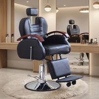 Fauteuil de barbier hydraulique robuste, rotation à 360 degrés, inclinable, réglable en hauteur, en cuir PU, design moderne, fauteuil de salon