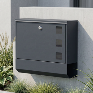 Boîte aux lettres murale de jardin extérieure, sécurisée, résistante aux intempéries, en acier, grande capacité, pour <span class=keywords><strong>la</strong></span> maison et le bureau - Product Image 4