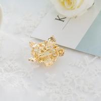 Bros bunga kristal berlian imitasi mutiara imitasi putih mode bros pengantin warna perak untuk hadiah pesta pertunangan paduan