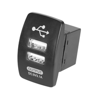 Chargeur double USB avec interrupteur à bascule 12-24V DC 5V 3.1A avec indicateur LED pour voiture, camion, bateau, marine, camping-car, prise d'alimentation USB à montage sur panneau