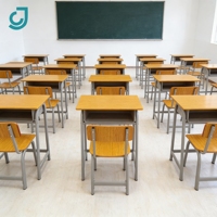 Ensemble de bureau et de chaise pour élèves du lycée JC, mobilier scolaire de classe, bureau d'étude fixe pour enfants avec plateau en contreplaqué multicouche