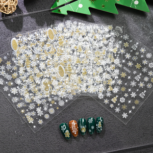 12Pcs Vàng 3D Giáng Sinh Nail Foil Stickers Bông Tuyết Trắng Cây Giáng Sinh Quả Cầu Tuyết Bông Tuyết Nail Trượt Xmas Nail Stickers - Product Image 6