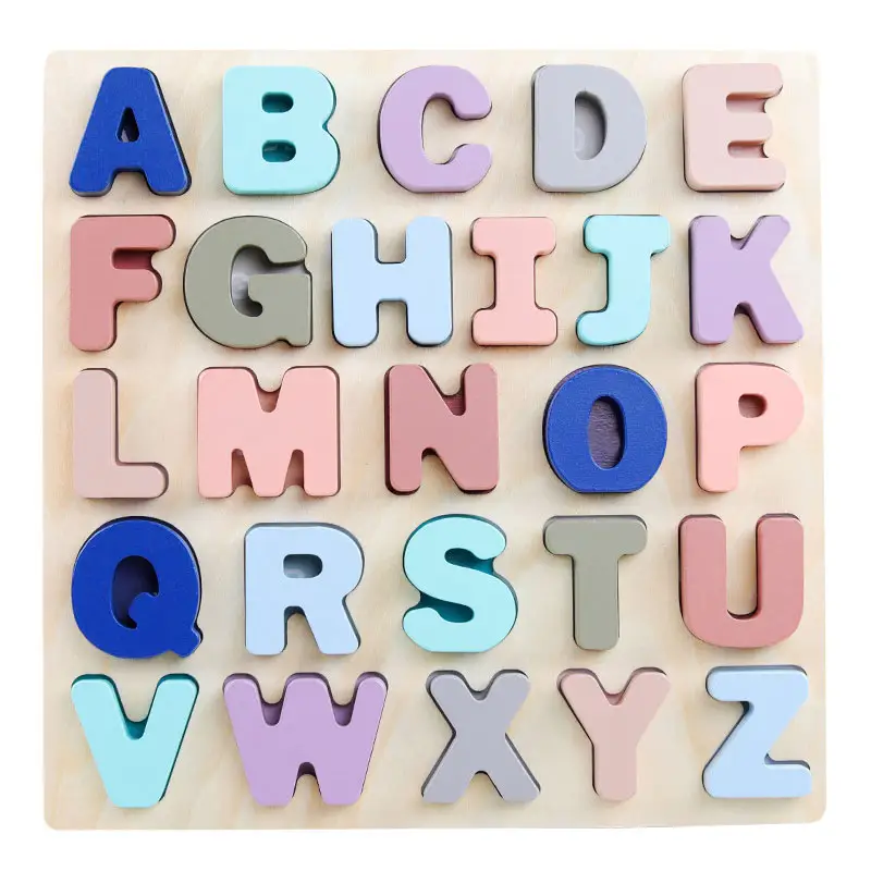 Ahşap numaraları alfabe bulmaca bebek ahşap eğitici oyuncaklar numaraları alfabe eşleşen kartları ahşap yap-boz çocuklar öğrenme