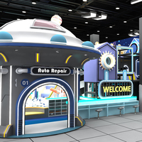 Equipo de Juegos Interior Comercial con Temática Espacial, LED de Neón, Tobogán de Múltiples Niveles, Piscina de Pelotas, Estructura Metálica, Tamaño Personalizado para Niños