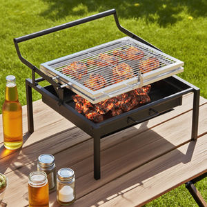 Parrilla giratoria compacta de acero inoxidable <span class=keywords><strong>Barbacoa</strong></span> de carbón plegable <span class=keywords><strong>portátil</strong></span> resistente a la oxidación con rotación de 360 ° - Product Image 3
