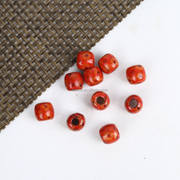 Perles pour Cheveux en Bois Naturel, Perles Peintes d'Inspiration Africaine pour Tresses et Dreadlocks