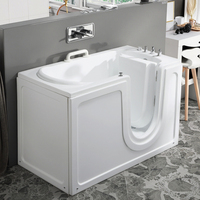 Baignoire de plain-pied en acrylique Rectangle moderne approuvée CE UKCA Baignoire de massage à bulles d'air pour vieil homme Baignoire pour salle de bain