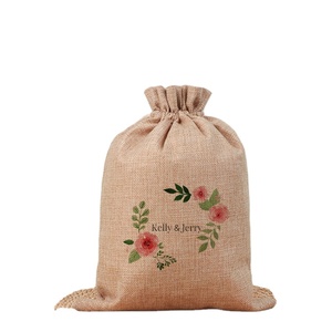 Wholesale Eco-Friendly Recycled Jute Material Gift <b>Bag</b> Customized Logo Drawstring with <b>Rope</b> Handle Foldable Style for Shopping - Product Image 1