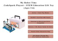 My Robot Time Tech Bricks - Jouet STEM compatible avec télécommande - Ensemble de jeu CodeSpark - Batterie rechargeable - Plug & Play - Sans code - Breveté