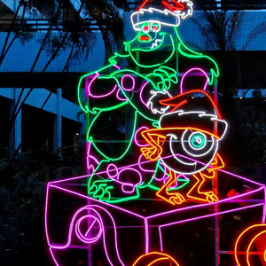 Décoration lumineuse de Noël 2D à LED pour extérieur, montée sur poteau, pour affichage de motifs de rue en ville - Product Image 1