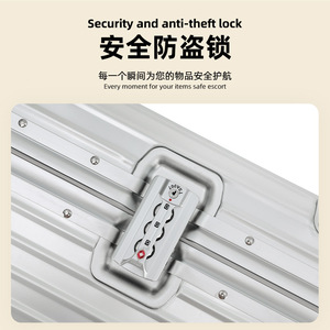 Maleta de mano de aleación de aluminio y magnesio de 12 pulgadas, estuche metálico duradero con cerradura para viajes de ocio. - Product Image 4