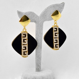 Ensemble de bijoux de mariage pour femmes, Dubai Luxury, plaqué or 18 carats, cuivre, zircone cubique, boucles d'oreilles et pendentif - Product Image 5