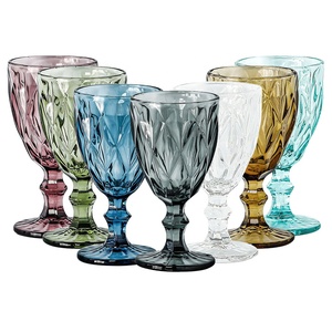 Vente en gros de gobelets à vin vintage bleu ambre, gobelets en verre vert, prix bas, stock disponible - Product Image 1