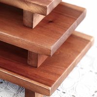 Plateau rectangulaire en teck pour sushis, plateau à sashimi au saumon, plateau de service, plat plat, vaisselle