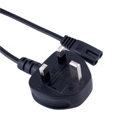 Cable de alimentación BS de 3 pines a C7, Cable de alimentación con fusible 13A, UK IEC