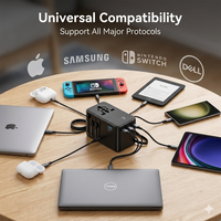 Adaptateur de voyage universel tout-en-un avec convertisseur de puissance, prise UK US EU AU Type-C 140W GaN, charge rapide internationale pour 200 pays