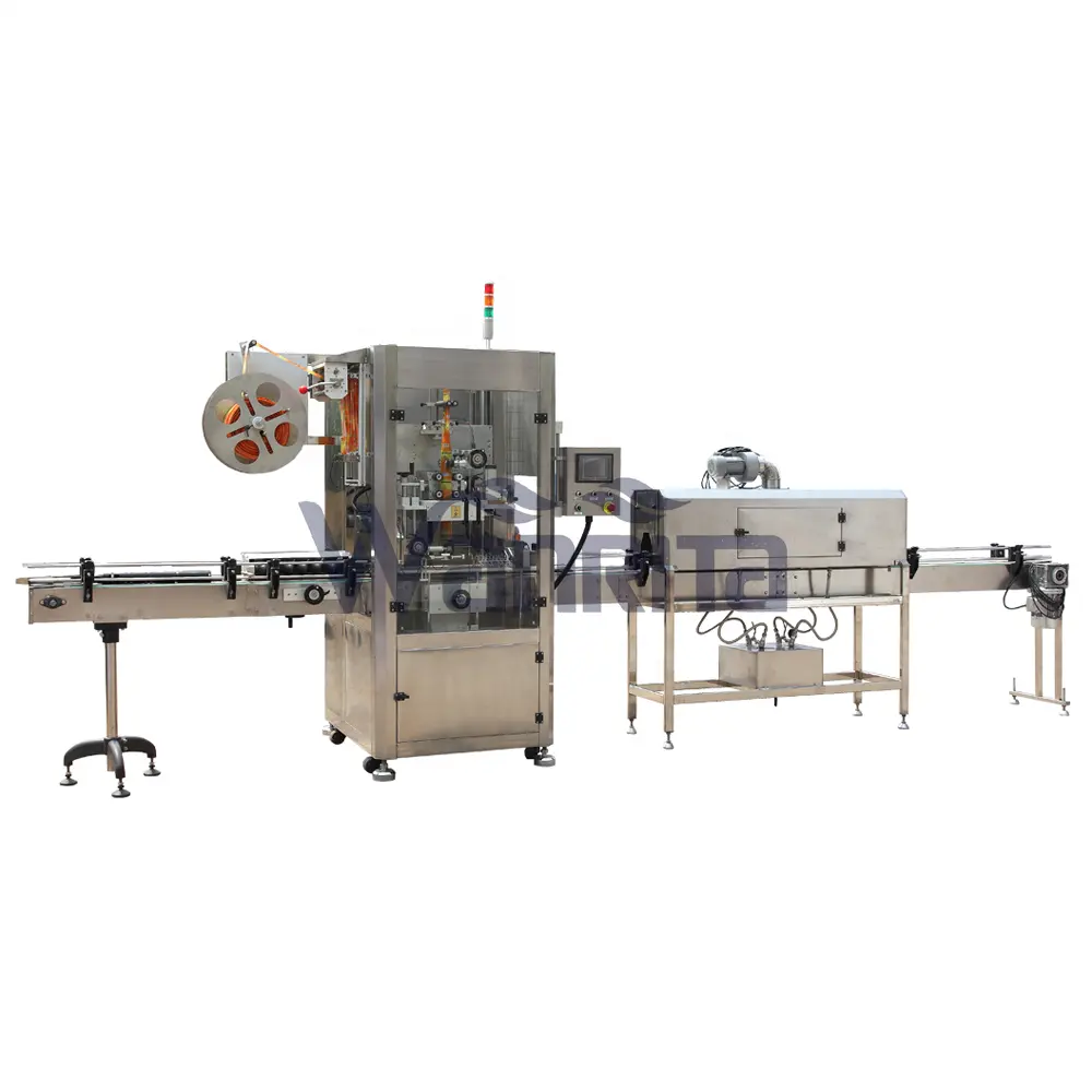 Automatic Carbonated Beverage Beer Can Pure Mineral Still Drink Soda Water Bottle Shrink Sleeve Wrap Labeling Machine